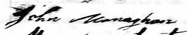 Signature de John Monaghan: 8 janvier 1845 Signature de John Monaghan: 8 janvier 1845