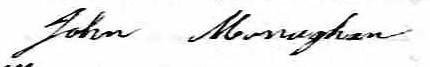 Signature de John Monaghan: 23 octobre 1855 Signature de John Monaghan: 23 octobre 1855