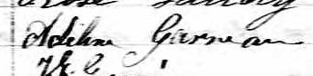 Signature d'Adélina Garneau: 8 juillet 1873