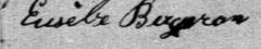 Signature d'Eusèbe Bergeron: premier octobre 1887