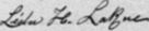 Signature de Léda H. Larue: 3 avril 1894