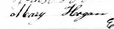 Signature de Mary Hogan: 15 décembre 1864