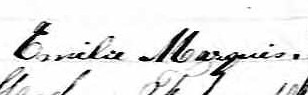 Signature d'Emilie Marquis: 4 août 1863