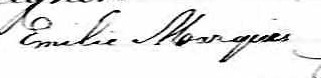 Signature d'Emilie Marquis: 4 octobre 1864