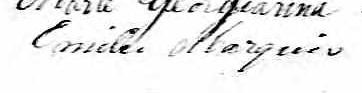 Signature d'Emilie Marquis: 20 février 1871