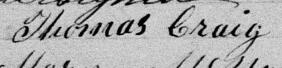 Signature de Thomas Craig: 30 juillet 1878