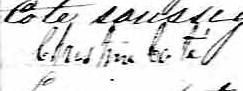 Signature de Christine Côté: 17 septembre 1875