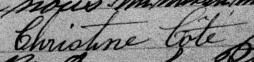 Signature de Christine Côté: 20 février 1881