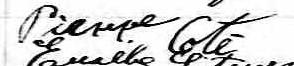 Signature de Pierre Coté: le 13 février 1875