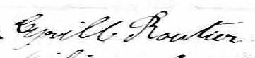 Signature de Cyrille Routier: 23 septembre 1875 Signature de Cyrille Routier: 23 septembre 1875