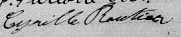 Signature de Cyrille Routhier: 29 décembre 1888 Signature de Cyrille Routhier: 29 décembre 1888