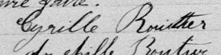 Signature de Cyrille Routhier: 12 juin 1892 Signature de Cyrille Routhier: 12 juin 1892