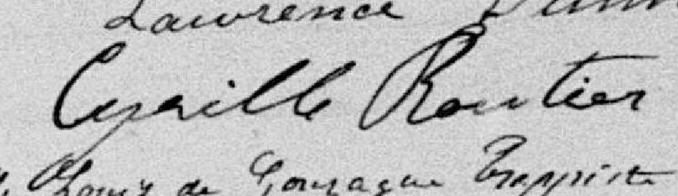 Signature de Cyrille Routier: 12 novembre 1894 Signature de Cyrille Routier: 12 novembre 1894