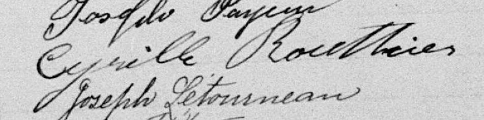 Signature de Cyrille Routhier: 17 novembre 1894 Signature de Cyrille Routhier: 17 novembre 1894