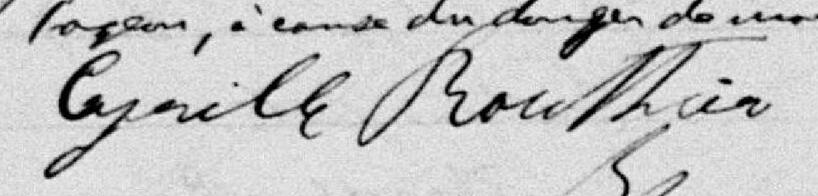 Signature de Cyrille Routhier: 8 septembre 1897 Signature de Cyrille Routhier: 8 septembre 1897