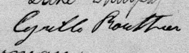 Signature de Cyrille Routhier: 4 janvier 1898 Signature de Cyrille Routhier: 4 janvier 1898