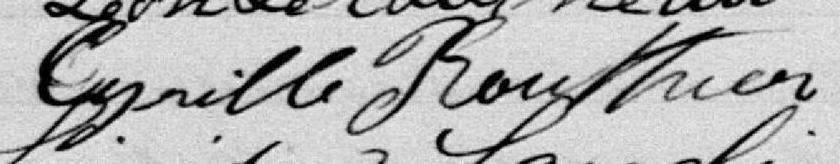 Signature de Cyrille Routhier: 29 octobre 1900 Signature de Cyrille Routhier: 29 octobre 1900