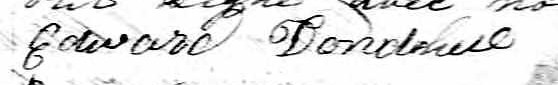 Signature d'Edward Dondohue: 5 janvier 1852 Signature d'Edward Dondohue: 5 janvier 1852