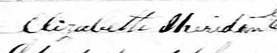 Signature d'Elizabeth Sheridan: 31 octobre 1867 Signature d'Elizabeth Sheridan: 31 octobre 1867