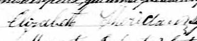 Signature d'Elizabeth Sheridan: 30 janvier 1872 Signature d'Elizabeth Sheridan: 30 janvier 1872