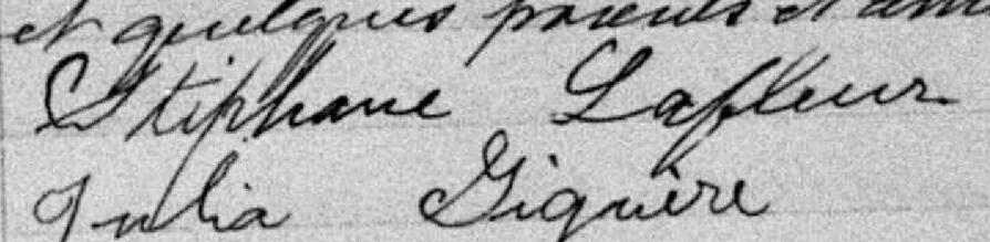 Signature de Stéphane Lafleur: 17 janvier 1893 Signature de Stéphane Lafleur: 17 janvier 1893