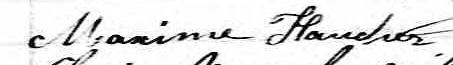 Signature de Maxime Faucher: 4 novembre 1873 Signature de Maxime Faucher: 4 novembre 1873