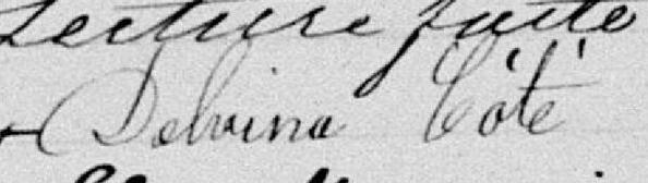 Signature de Delvina Côté: 18 mai 1890