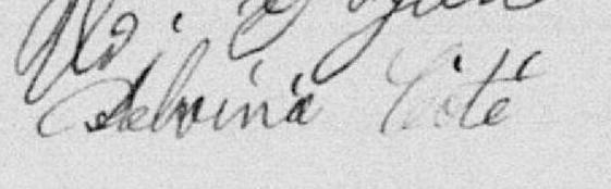 Signature de Délvina Côté: 26 octobre 1894