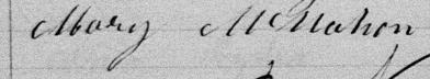 Signature de Mary McMahon: 30 juillet 1878