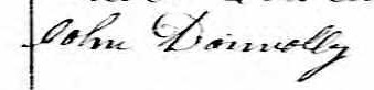 Signature de John Donnelly: 28 novembre 1859