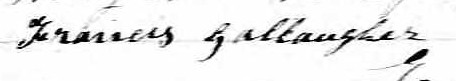 Signature de Francis Gallaugher: 24 septembre 1867