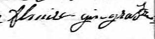 Signature de Elmire Gingras: 28 janvier 1851 Signature de Elmire Gingras: 28 janvier 1851
