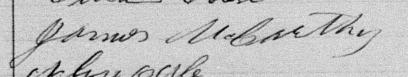 Signature de James McCarthy: 28 juin 1880 Signature de James McCarthy: 28 juin 1880