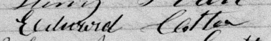 Signature de Edward Cotter: 16 avril 1885