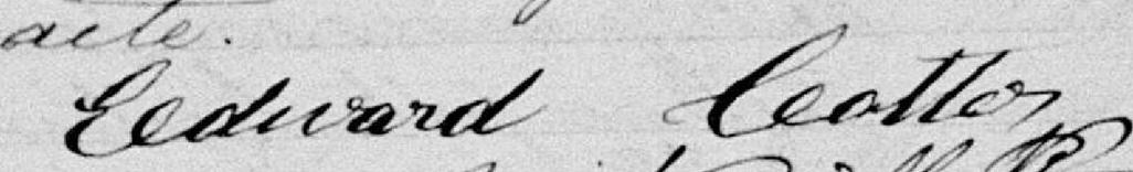 Signature de Edward Cotter: 9 février 1887