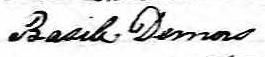 Signature de Basile Demers: 29 octobre 1849