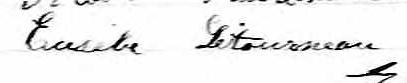 Signature d'Eusèbe Létourneau: 14 août 1872 Signature d'Eusèbe Létourneau: 14 août 1872