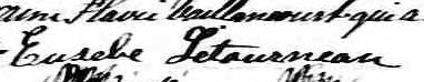 Signature de Eusebe Létourneau: 9 octobre 1875 Signature de Eusebe Létourneau: 9 octobre 1875
