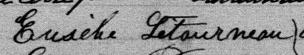 Signature de Eusebe Létourneau: 27 août 1880 Signature de Eusebe Létourneau: 27 août 1880