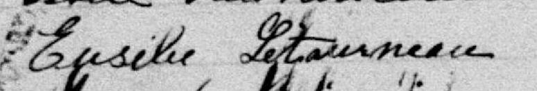 Signature d'Eusèbe Letourneau: 18 septembre 1883 Signature d'Eusèbe Letourneau: 18 septembre 1883