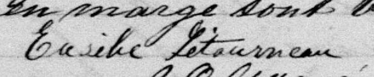 Signature de Eusèbe Létourneau: 28 septembre 1885 Signature de Eusèbe Létourneau: 28 septembre 1885