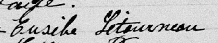 Signature de Eusèbe Létourneau: 12 mars 1886 Signature de Eusèbe Létourneau: 12 mars 1886