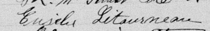 Signature d'Eusèbe Létourneau: 24 juin 1892 Signature d'Eusèbe Létourneau: 24 juin 1892