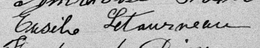 Signature d'Eusèbe Letourneau: 12 janvier 1894 Signature d'Eusèbe Letourneau: 12 janvier 1894