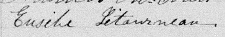 Signature de Eusèbe Létourneau: 6 février 1900 Signature de Eusèbe Létourneau: 6 février 1900