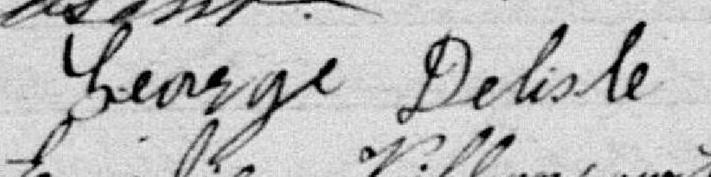 Signature de George Delisle: 9 mars 1888 Signature de George Delisle: 9 mars 1888