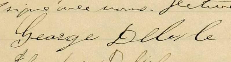 Signature de George Delisle: 17 avril 1901 Signature de George Delisle: 17 avril 1901