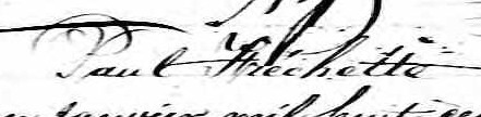 Signature de Paul Fréchette: 31 janvier 1861