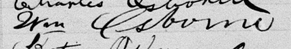Signature de Wm Osborne: 26 mars 1888 Signature de Wm Osborne: 26 mars 1888