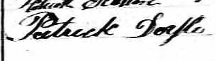 Signature de Patrick Doyle: 19 juillet 1863